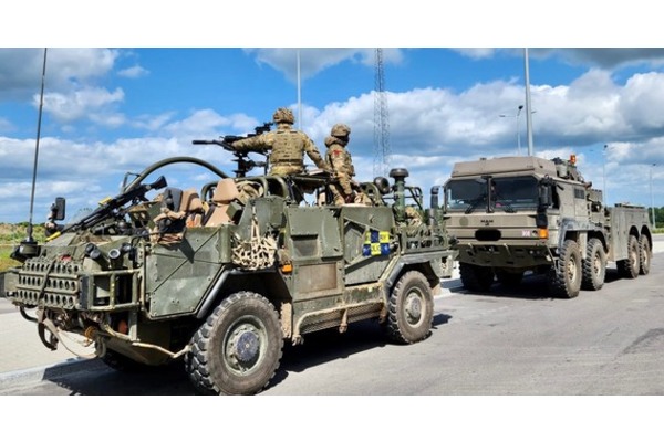 British Army soldiers and vehicle