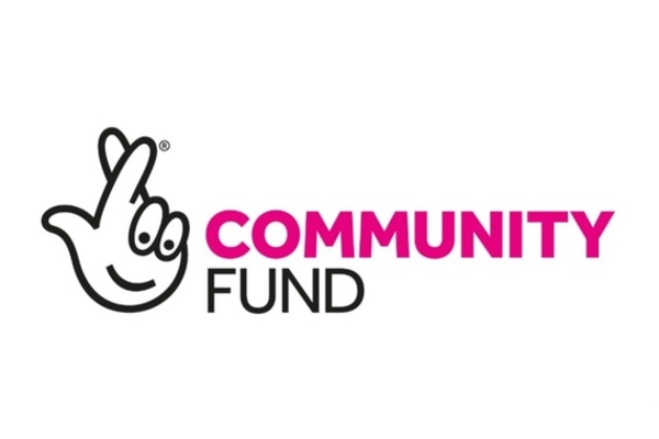 National Lottery community fund logo with an icon of a hand with its fingers crossed.