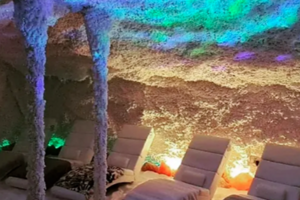 Image inside colourful salt cave