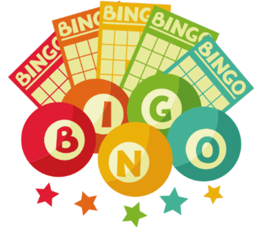 Bingo books, balls and coloured stars