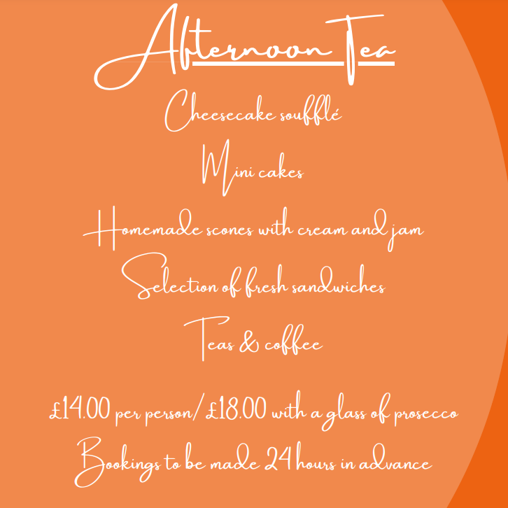 menu for afternoon tea at albany