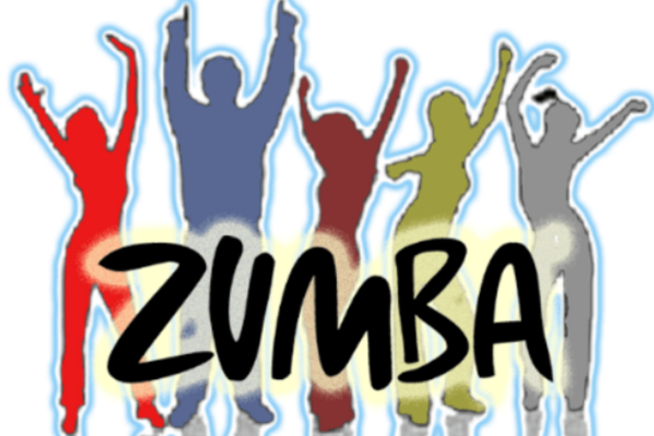 Figures dancing and word ZUMBA