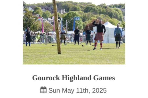 logo and details on Gourock Highland Games