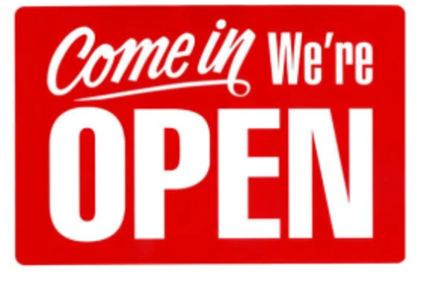 Sign Come in we are open
