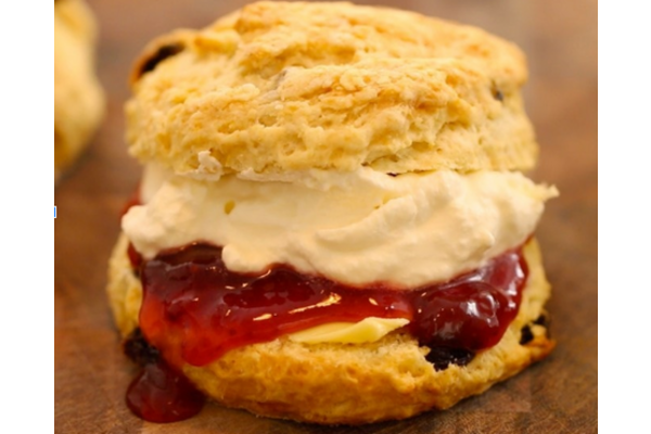 afternoon tea scone jam and cream