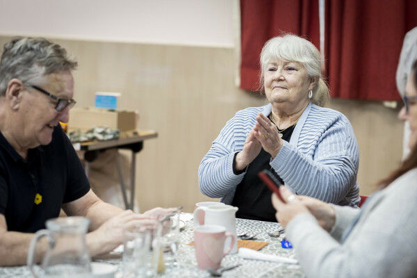 People having lunch at a table