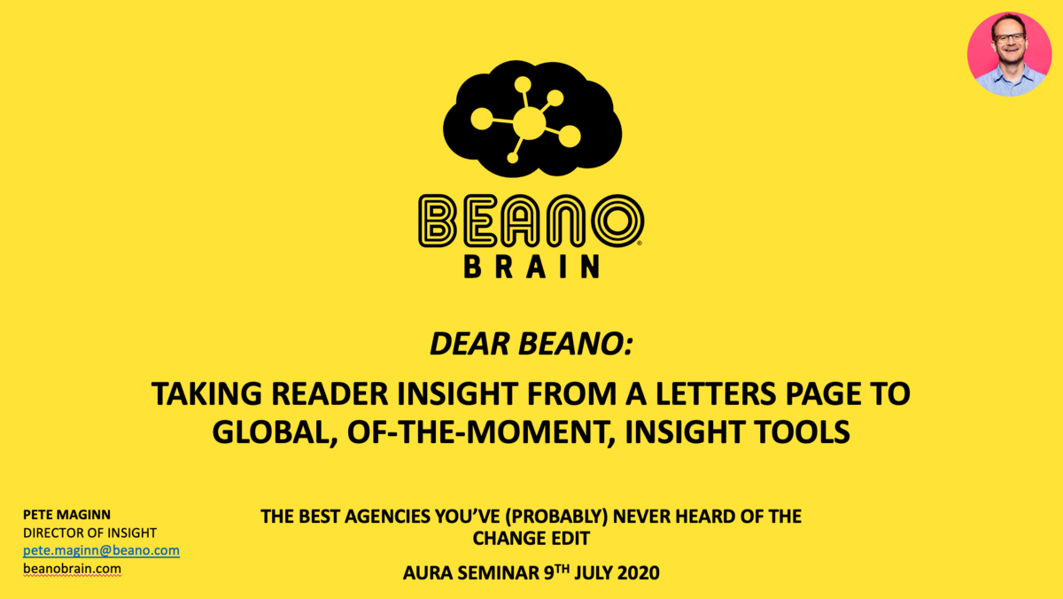Dear Beano Taking reader insight from a letters page to global, of the