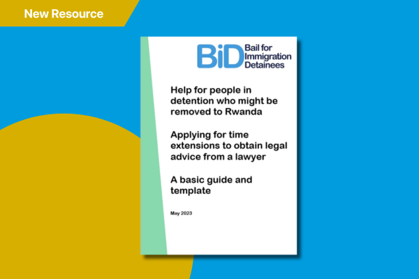 an image of the front of the guide that reads "Applying for time extensions to obtain legal advice from a lawyer"
