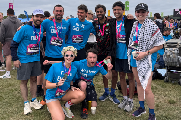 A picture our running team holding up their medals!