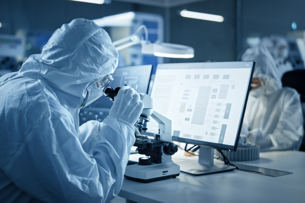 Cleanroom Testing being carried out to assess number of air particles