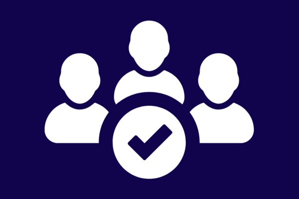 icon of three people with a tick in a circle