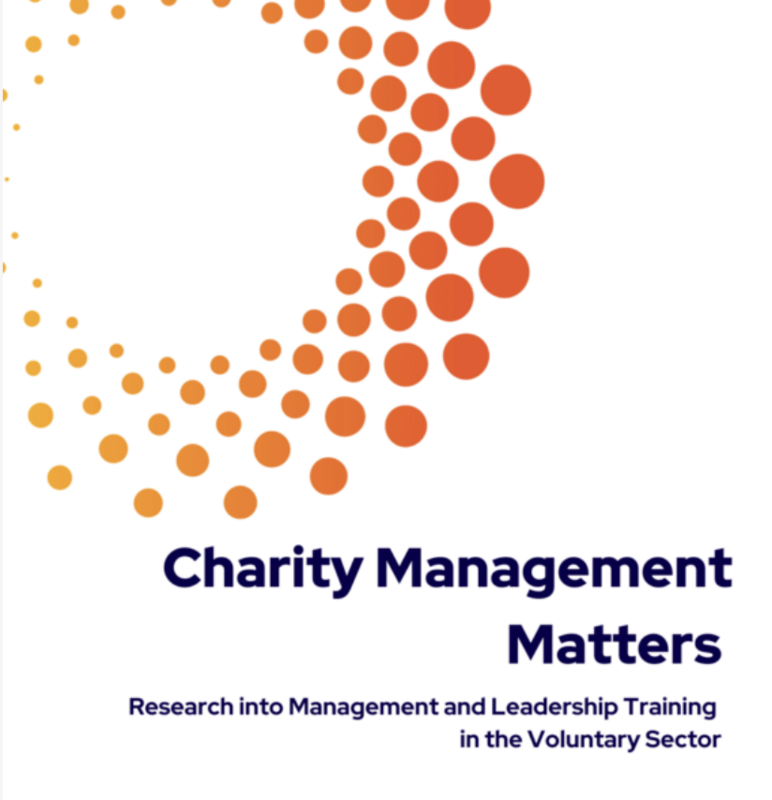 Graphic of report cover saying Charity Management Matters