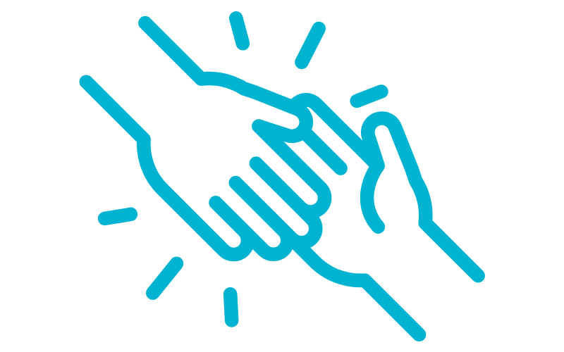 Two hands touching