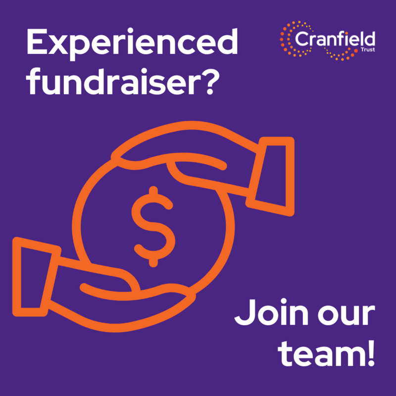 Graphic with two hand cupping a bag of money in orange on a blue background, also with the words 'Experience fundraiser?' in the top left of the graphic and 'Join our Team!' in the bottom left hand corner