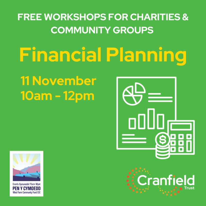 Graphic with the title 'Financial planning' and the date 11 November, 10am to 12pm. Drawing of a financial spreadsheet 