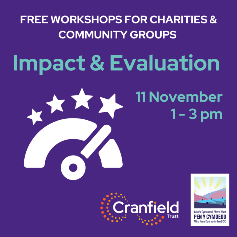 Graphic with the title Impact and Evaluation and the text 11 November, 1-3pm and an image of a dial 