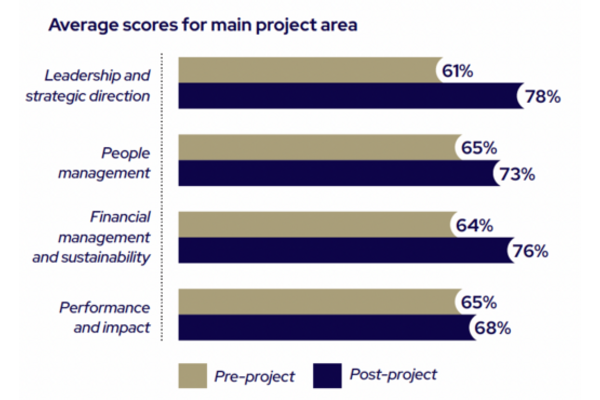 Journey to Excellence results by main consultancy project area only table