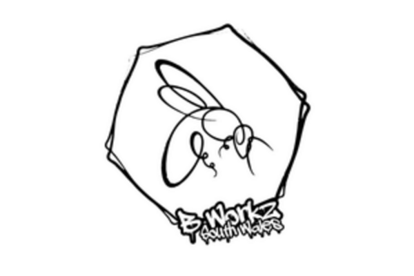 BEWORKZ logo of a honeycomb hexagon shape with the drawing of a bee inside it and BEWORKZ written at the bottom of the hexagon