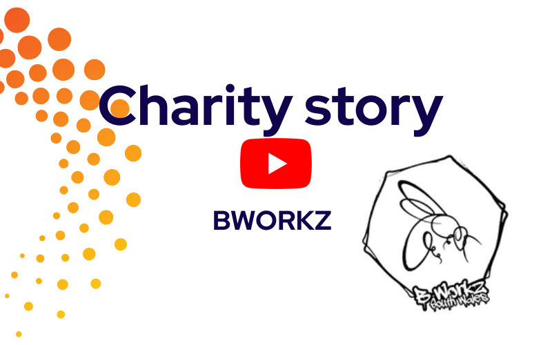 Home screen of YouTube will icon to click on to play the BWORKZ charity story