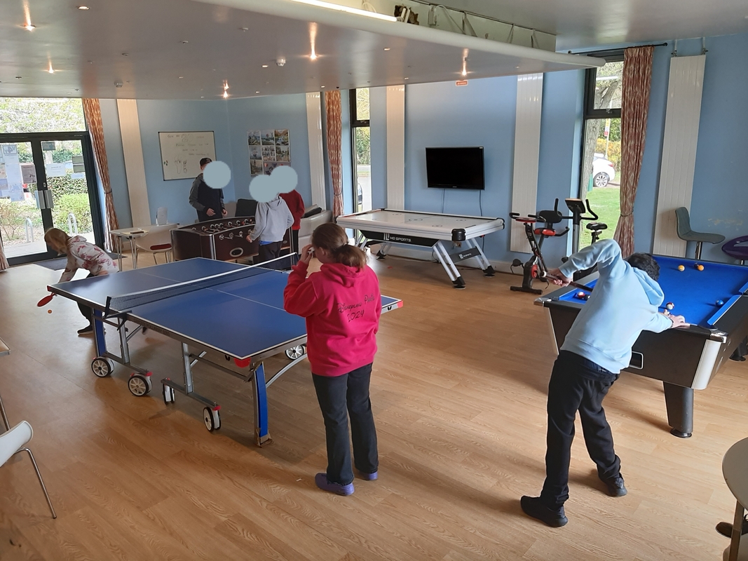 Children playing table tennis
