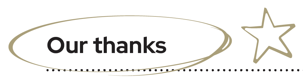 Our thanks
