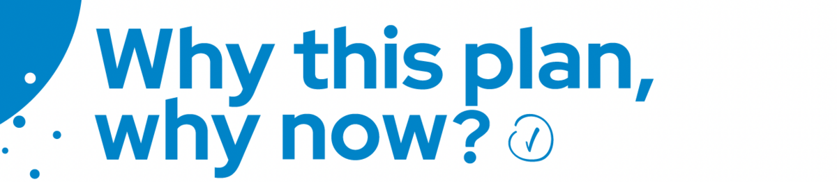 Image saying why this plan, why now
