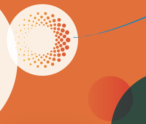 an array of orange circles