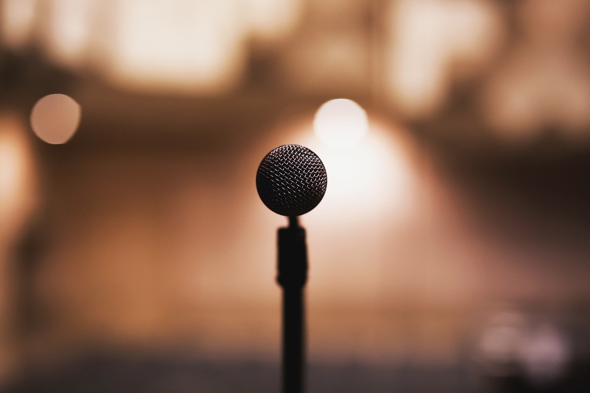 Close up of a microphone
