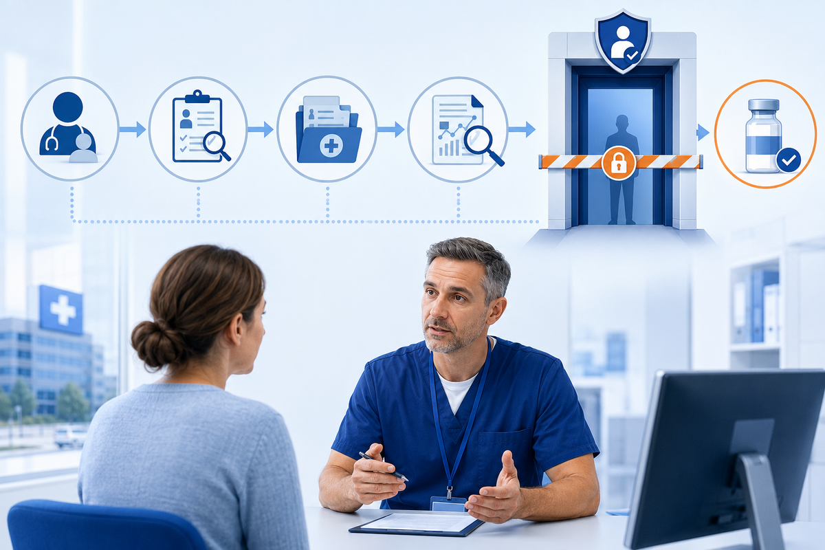 Patient undergoing an NHS specialist assessment through a limited clinical pathway for cannabis-based medicine.