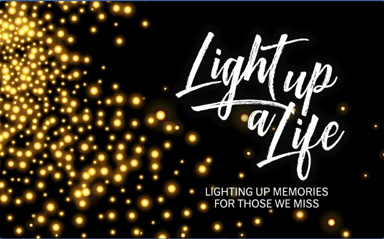 A graphic used by a hospice for their light up a life events