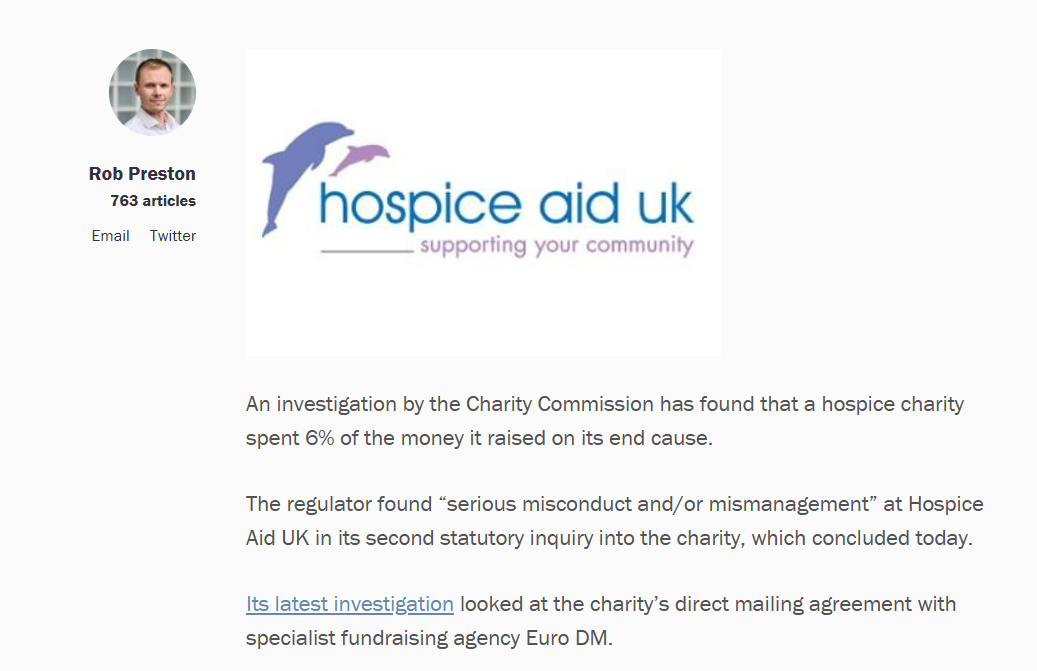 civil society story on Hospice Aid UK