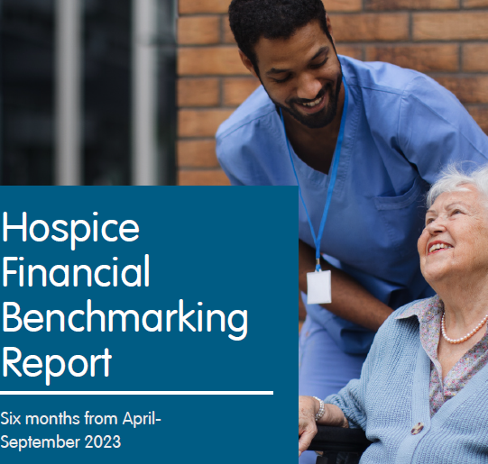 Picture of the front of Hospice UK's financial benchmarking report