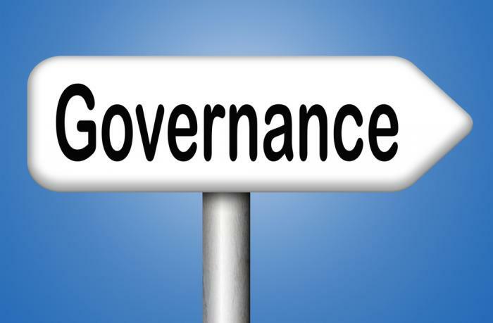 A sign saying Governance 