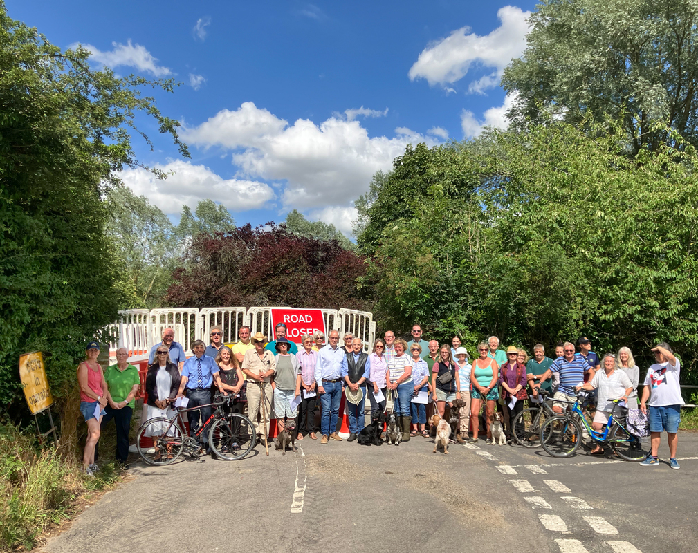 Protesters at Boxted Bridge July 2023