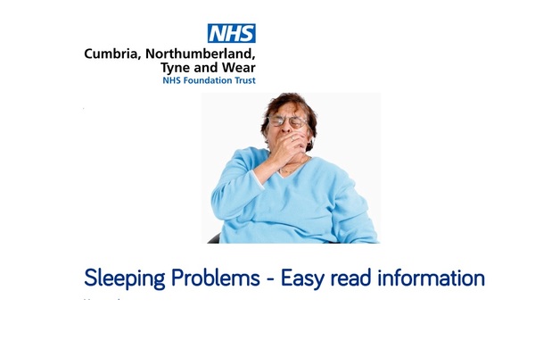 The image shows someone yawning whilst holding their mouth, with the words "Sleeping Problems" written underneath 