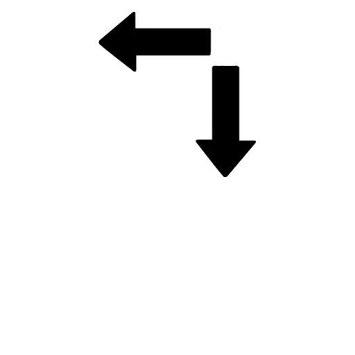 Left and down arrows showing where the categories menu and the Search bar are located.