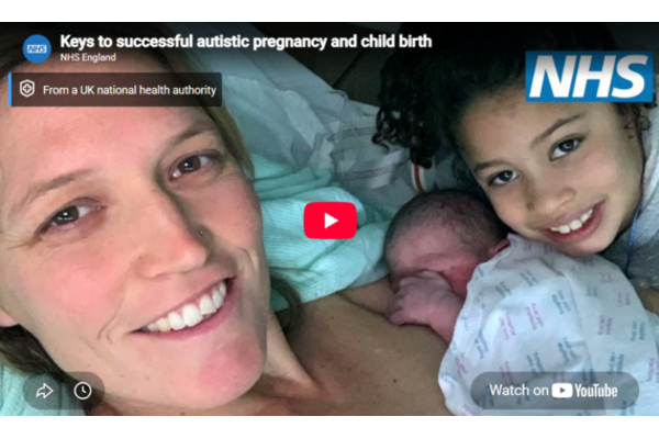 This photo is a thumbnail of the NHS video where you can Alexis Quinn with her 2 children, a newborn baby and a primary school aged child..