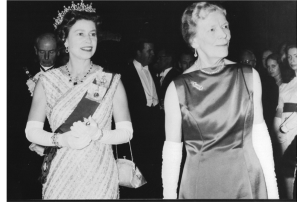 Dr Margery Blackie and Her Majesty The Queen in 1970