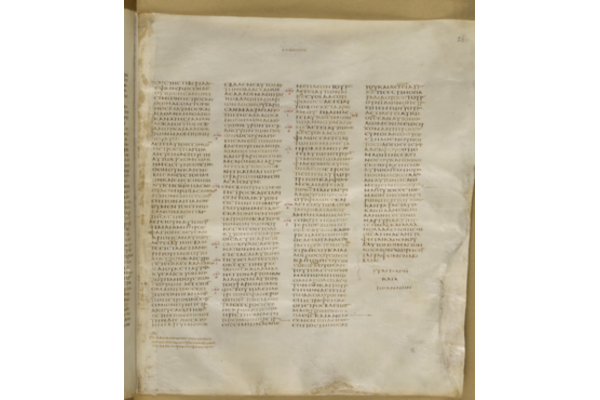 Detail of the Codex Sinaiticus, 4th century; FNL grant to BL 1933.