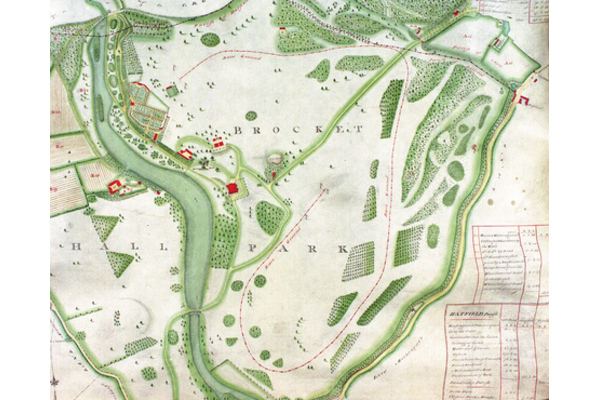Plan of Brocket Hall Park, Hatfield 1798 (DE/P/P15).