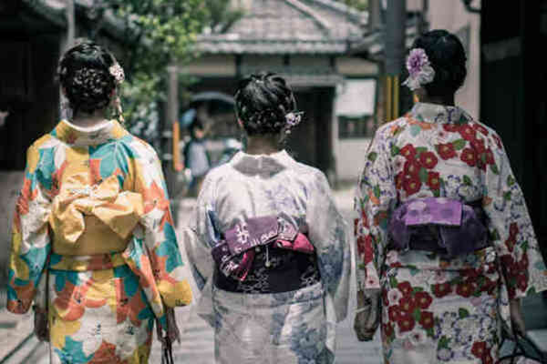 three Japanese women