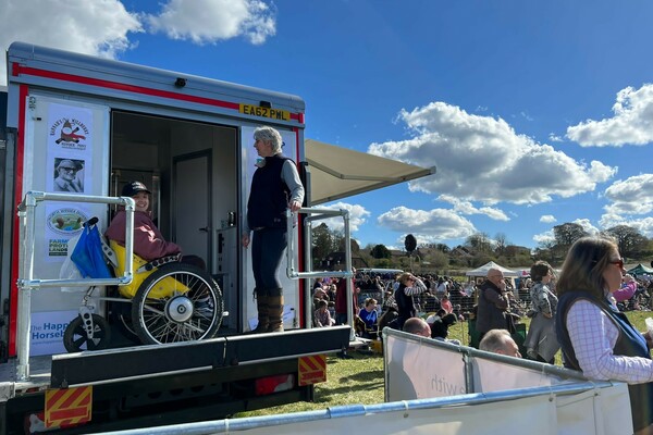 A lovely sunny day at a busy country show, with an area for wheelchair users including up on a platform with a great view! 