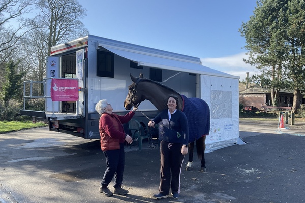 Even the horses admired our shiny set up with the awning creating a meeting place !