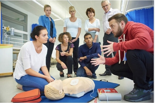 First Aid Class teaching CPR