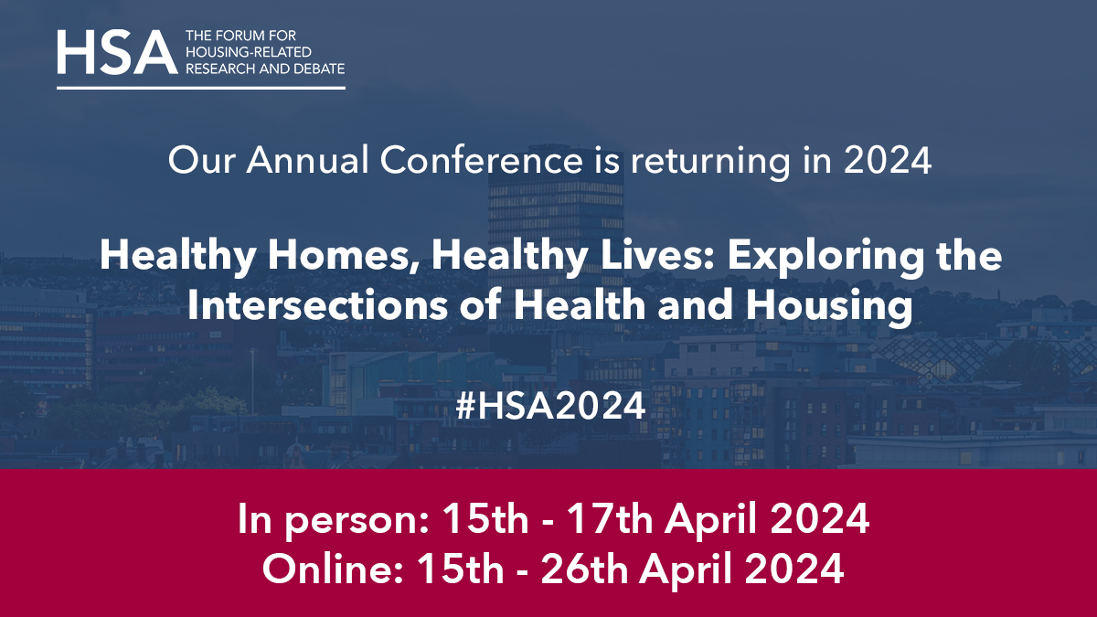 HSA 2024 Annual Conference Housing Studies Association