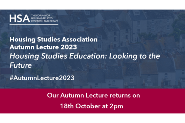 Image promoting the Housing Studies Association Autumn Lecture 2023