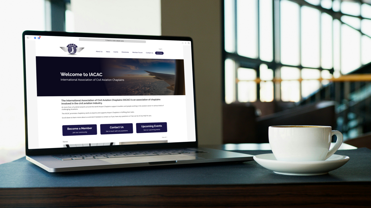 The new website shown on a laptop