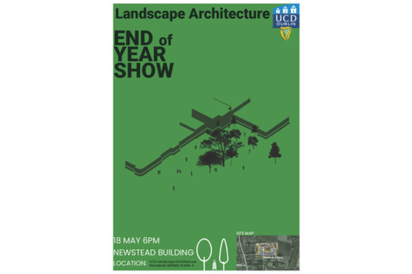 University College Dublin End of Year Show graphic for 18 May 2023