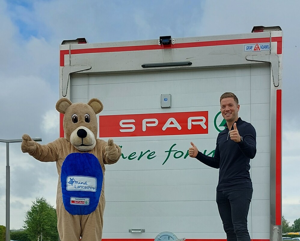 Mascot bear and sponsor SPAR