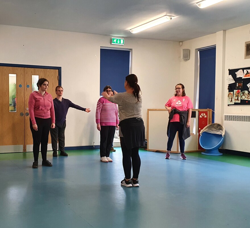 A group of people in a dance class 